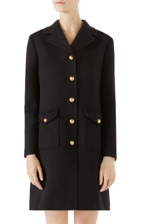 gucci wool coat green with red double g|Gucci wool jackets for women.